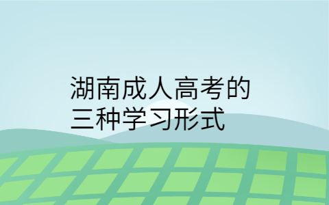 湖南成人高考的三种学习形式