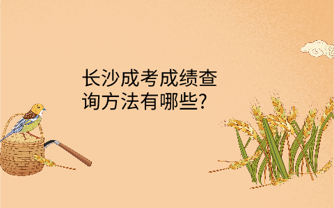 长沙成考成绩查询方法