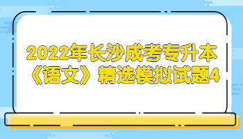 长沙成考专升本《语文》精选模拟试题