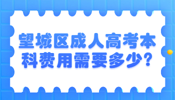 望城区成人高考本科费用