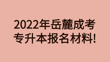 岳麓成考专升本报名